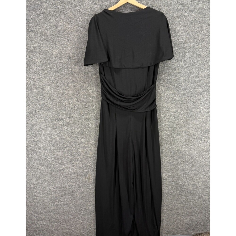 Zapelle Jumpsuit Women L Large Black Zipper Straight Short Sleeve Casual Solid